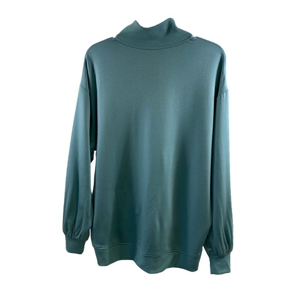 Three Dots Nile Blue 1/4 Zip Top Size L - Picture 2 of 13